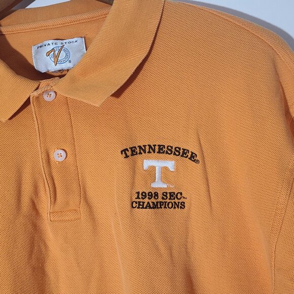 Vtg Tennessee Volunteers Private Stock 1998 Sec Champs Large Orangle Polo USA - Picture 2 of 5